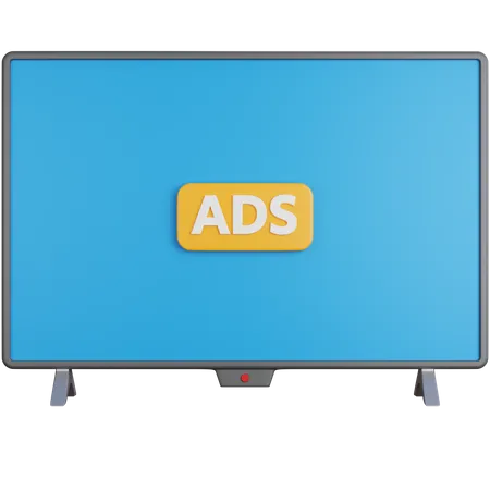 Ads With Tv Led  3D Icon