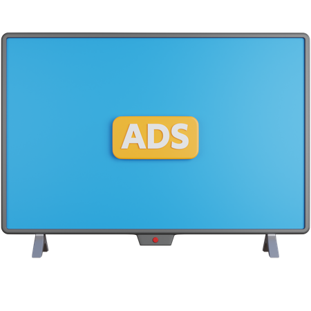 Ads With Tv Led 3D Icon