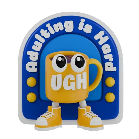 Adulting is Hard  3D Sticker