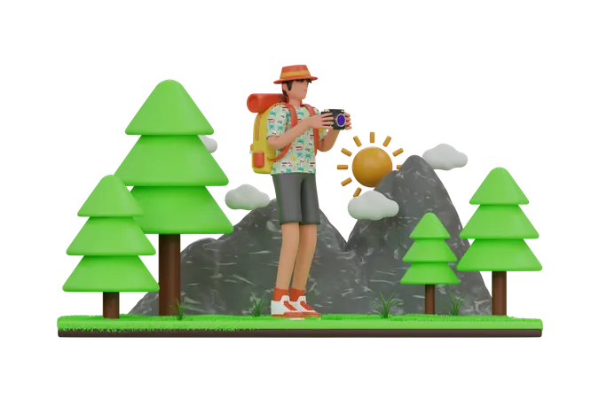 Adventure Holiday  3D Illustration