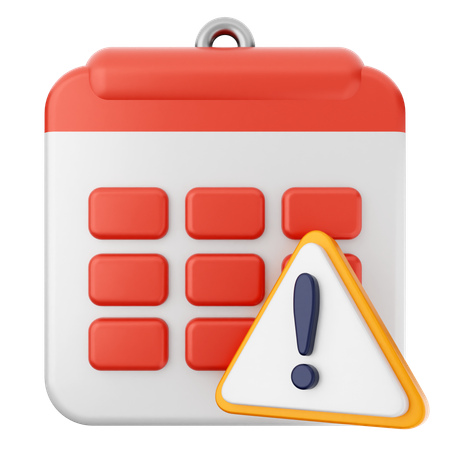 Calendario de advertencia  3D Icon