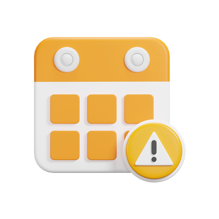 Calendario de advertencia  3D Icon