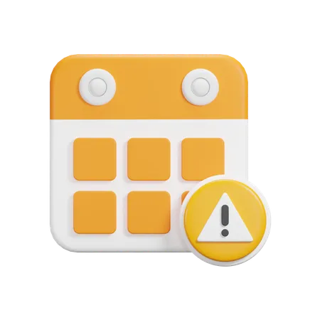 Calendario de advertencia  3D Icon