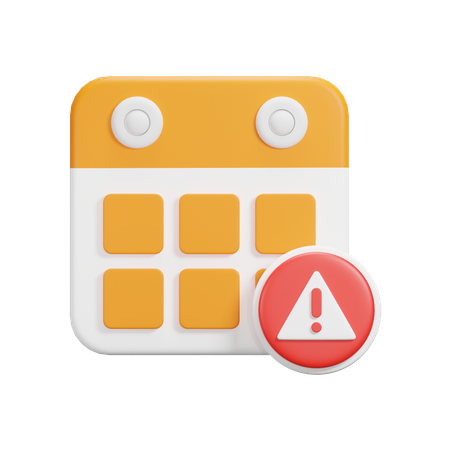 Calendario de advertencia  3D Icon