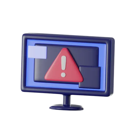 Advertencia de computadora  3D Icon
