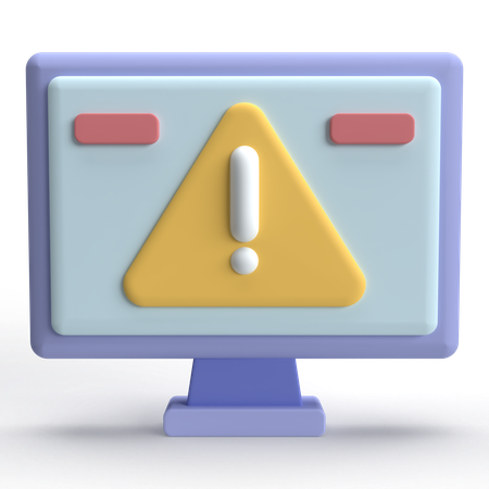 Advertencia de computadora  3D Icon