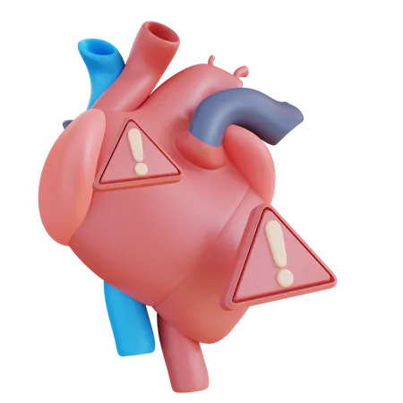 3 D Ilustracion De Advertencia De Enfermedad Cardiaca 3D Icon
