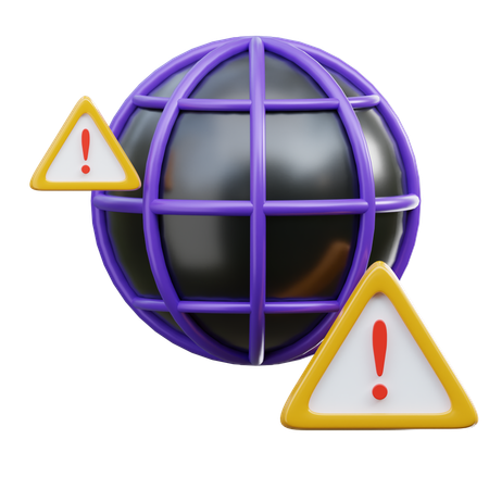 Advertencia de internet  3D Icon