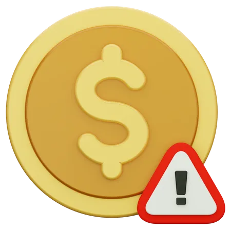 Advertencia de moneda  3D Icon