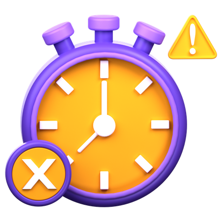 Advertencia de tiempo vencido  3D Icon