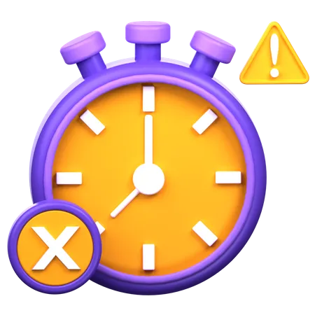 Advertencia de tiempo vencido  3D Icon
