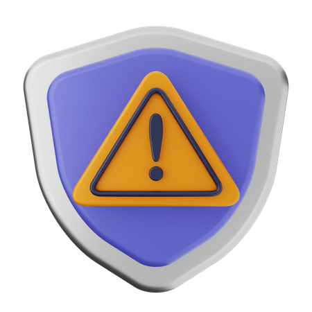 Escudo de protección de advertencia  3D Icon