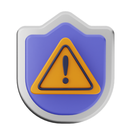 Escudo de protección de advertencia  3D Icon