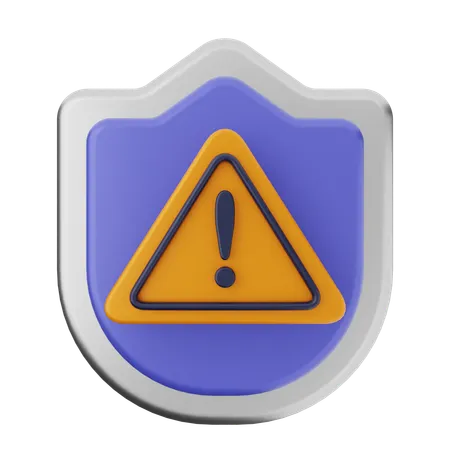 Escudo de protección de advertencia  3D Icon