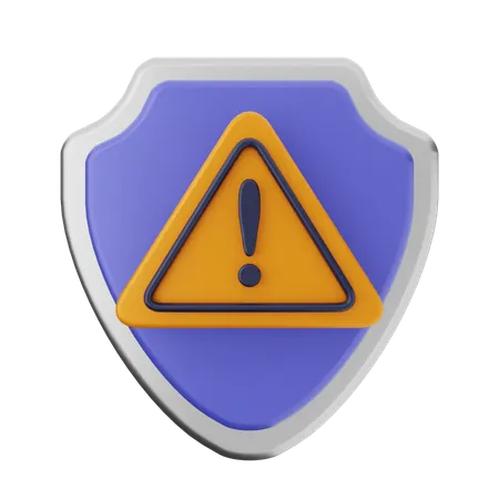 Escudo de protección de advertencia  3D Icon