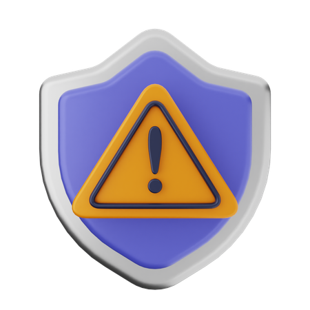 Escudo de protección de advertencia  3D Icon