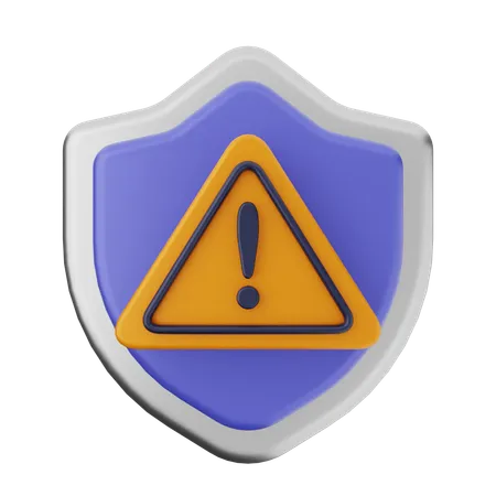 Escudo de protección de advertencia  3D Icon