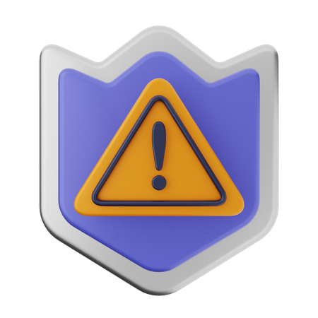 Escudo de protección de advertencia  3D Icon