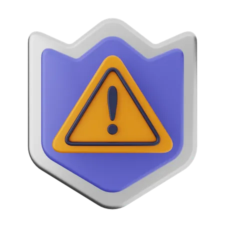 Escudo de protección de advertencia  3D Icon