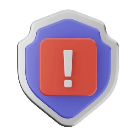 Escudo de protección de advertencia  3D Icon