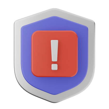 Escudo de protección de advertencia  3D Icon