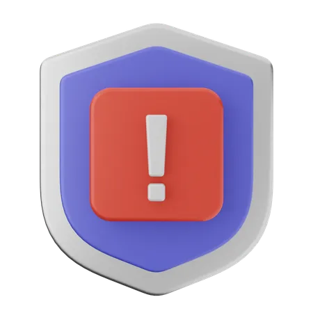 Escudo de protección de advertencia  3D Icon