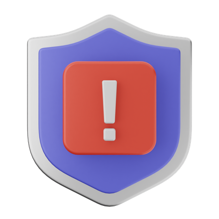 Escudo de protección de advertencia  3D Icon