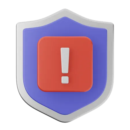 Escudo de protección de advertencia  3D Icon