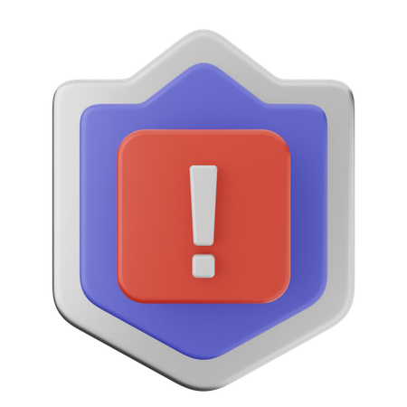 Escudo de protección de advertencia  3D Icon