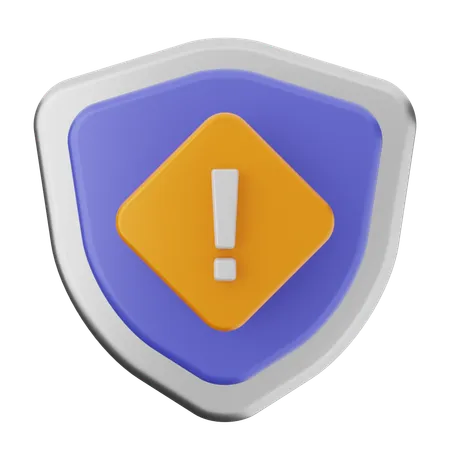 Escudo de protección de advertencia  3D Icon