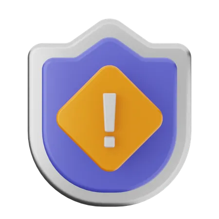 Escudo de protección de advertencia  3D Icon