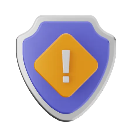 Escudo de protección de advertencia  3D Icon