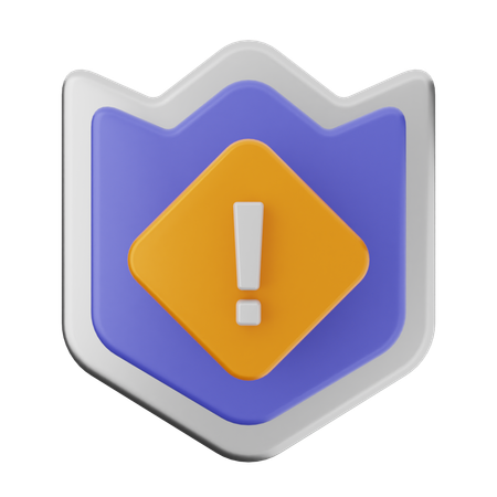 Escudo de protección de advertencia  3D Icon