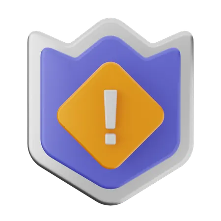 Escudo de protección de advertencia  3D Icon