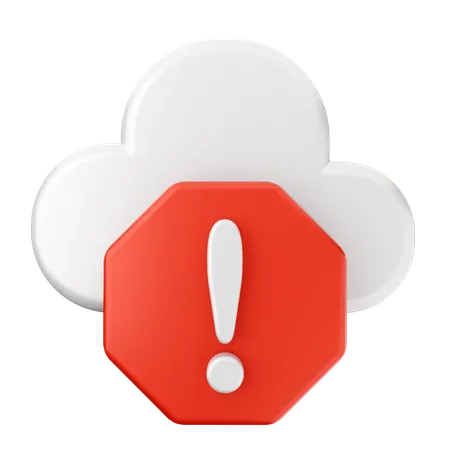 Advertencia de seguridad en la nube en Internet  3D Icon