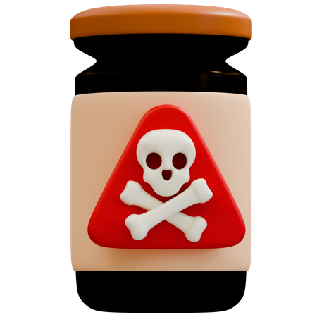 Advertencia sobre contenedores de veneno peligroso  3D Icon