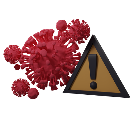 Advertencia de virus corona  3D Illustration