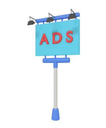 Advertisement Billboard  3D Illustration