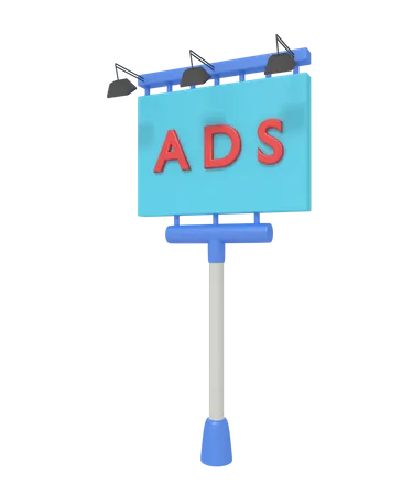 Advertisement Billboard  3D Illustration