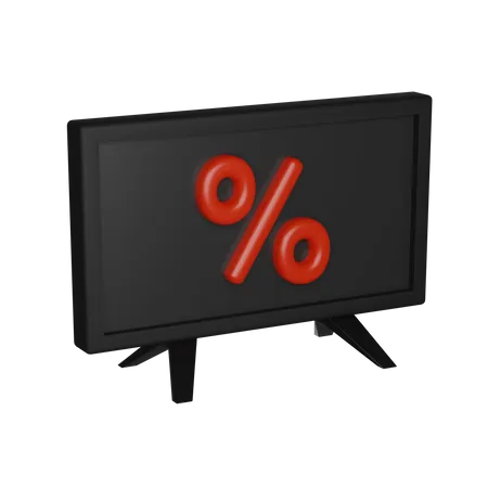 Black Friday TV 3 D Render Icon 3D Icon