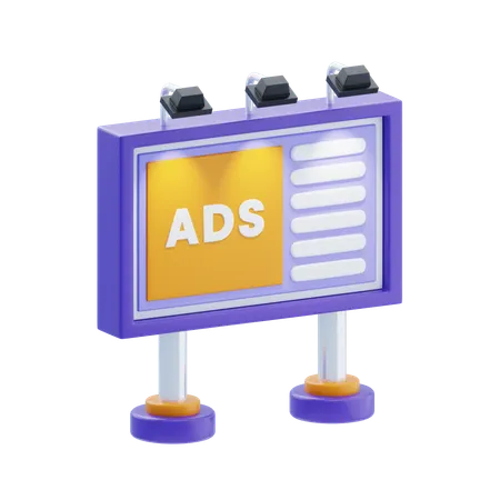 Advertising Board  3D Icon