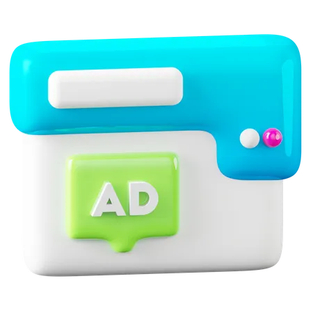 Advertising Web 3D Icon