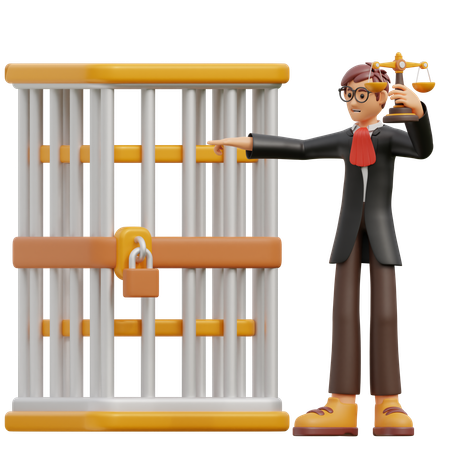 Advogado condenado à prisão  3D Icon