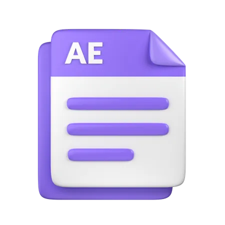 3 D AE File Icon 3D Icon