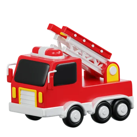 Aerial Ladder Truck  3D Icon