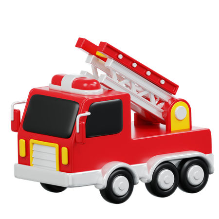 Aerial Ladder Truck  3D Icon