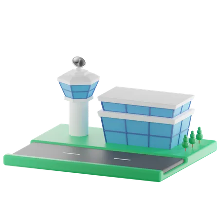 Ilustracao 3 D Do Edificio Do Aeroporto 3D Illustration