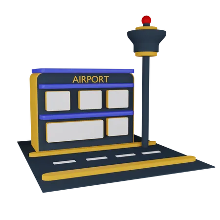 O Icone 3 D Do Aeroporto Contem Arquivos PNG BLEND GLTF E OBJ 3D Icon