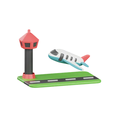 Aeropuerto  3D Icon