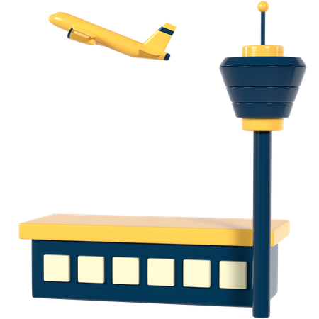 Aeropuerto  3D Icon